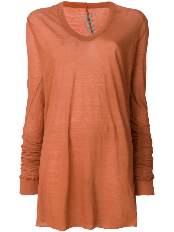 Rick Owens Long-line T-shirt - Yellow & Orange