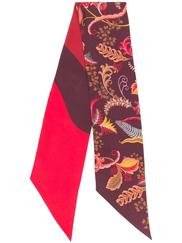 Salvatore Ferragamo Foliage Print Scarf - Red