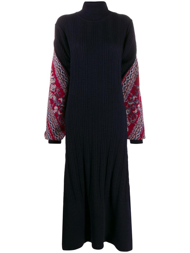 Y/project Roll Neck Sweater Dress - Blue