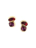 Chanel Vintage Gripoix Glass Clip-on Earrings, Women's, Pink/purple