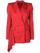 Alexander Mcqueen Double-breasted Boxy Blazer - Red