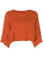Issey Miyake Vintage 80's Cropped Knitted Blouse - Yellow & Orange