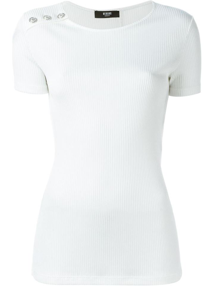 Versus Lion Button Ribbed Top