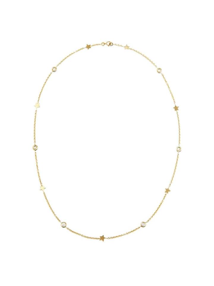 Luis Miguel Howard 18kt Gold Stars And Diamond Necklace, Women's, Metallic
