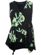 Proenza Schouler Sleeveless Floral Print Top, Women's, Size: 4, Black, Silk