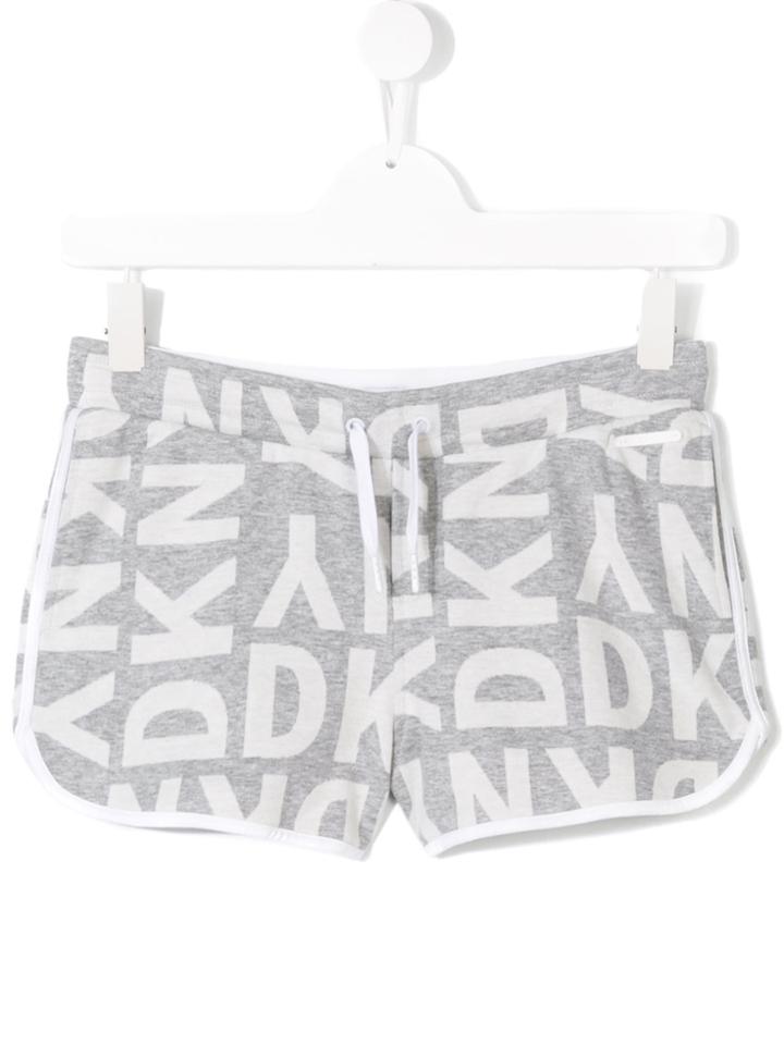 Dkny Kids Logo Printed Casual Shorts - Grey