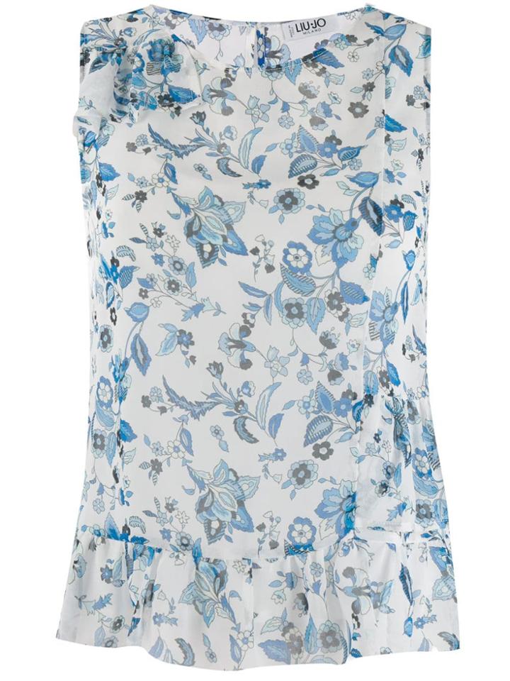 Liu Jo Sleeveless Floral Blouse - Blue