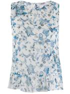Liu Jo Sleeveless Floral Blouse - Blue
