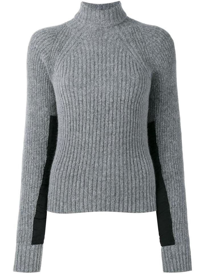 Haider Ackermann Panelled Sleeve Ribbed Jumper, Women's, Size: Xs, Grey,