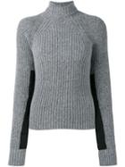 Haider Ackermann Panelled Sleeve Ribbed Jumper, Women's, Size: Xs, Grey,