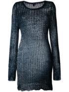 Avant Toi - Gradient Print Knitted Dress - Women - Linen/flax/viscose - One Size, Blue, Linen/flax/viscose