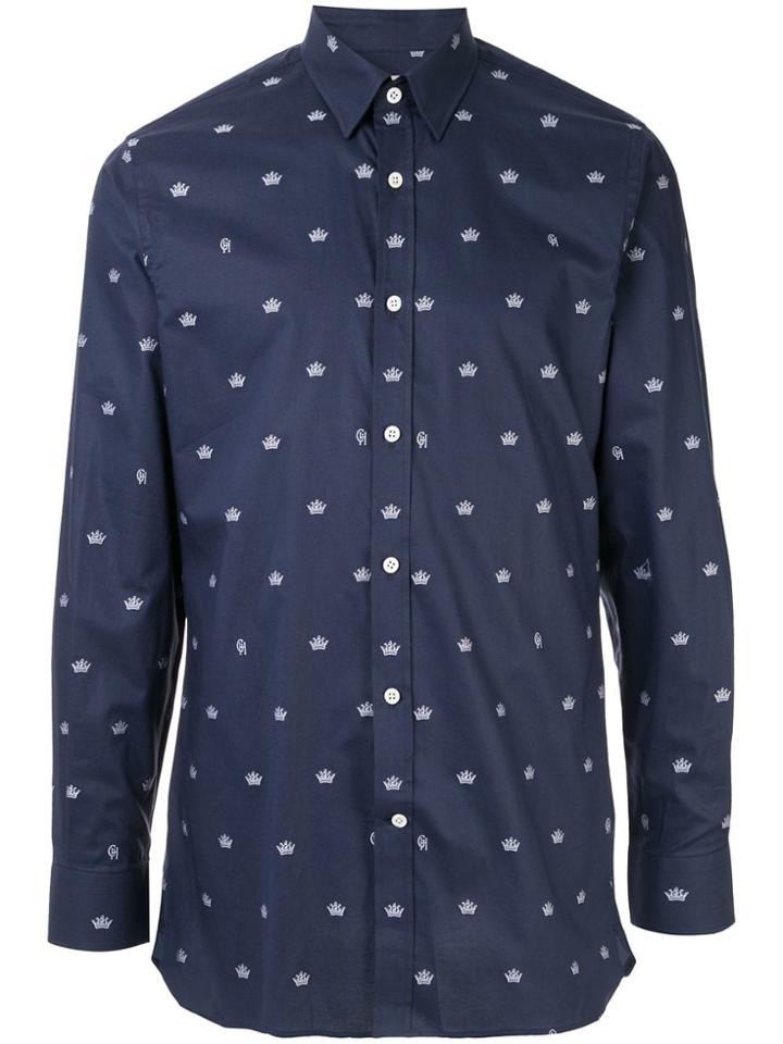 Gieves & Hawkes All-over Logo Print Shirt - Blue