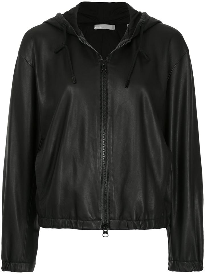 Vince Hooded Zipped Jacket - Black