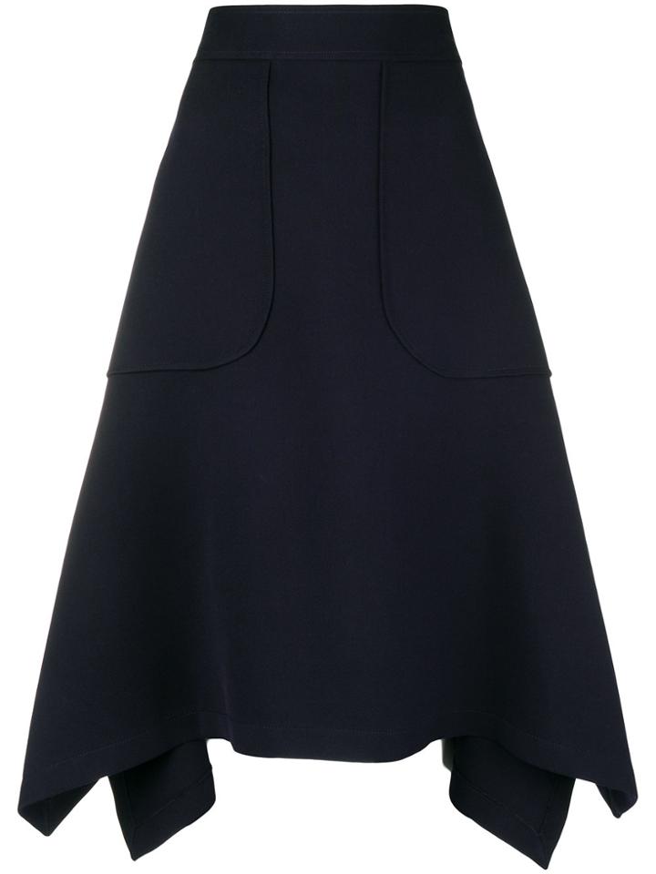 See By Chloé A-line Handkerchief Hem Skirt - Blue