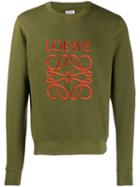 Loewe Logo Embroidered Sweatshirt - Green