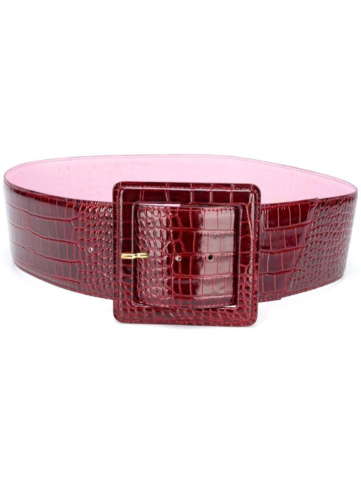 Essentiel Antwerp Croc-effect Wide Belt - Red