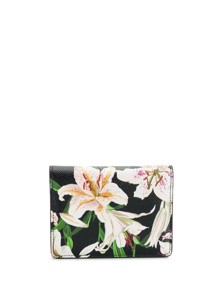 Dolce & Gabbana Lily Print Wallet - Black