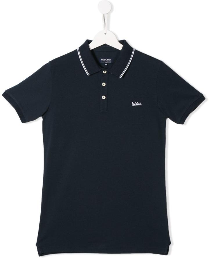 Woolrich Kids Logo Polo Shirt - Blue