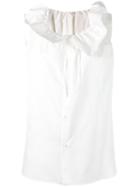 Comme Des Garçons - Ruff-neck Blouse - Women - Cotton - L, White, Cotton