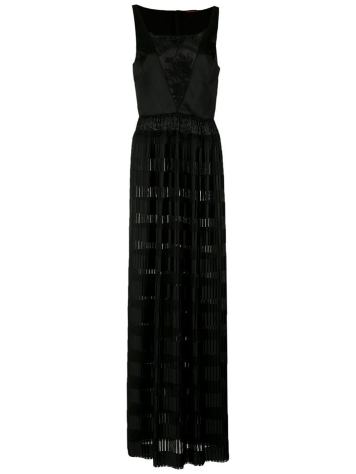 À La Garçonne Pleated Gown - Black