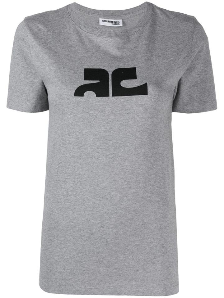 Courrèges Contrast Logo T-shirt - Grey