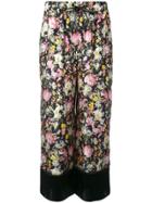3.1 Phillip Lim Cropped Wide Leg Floral Pants - Black