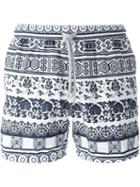Capricode Printed Swim Shorts, Men's, Size: M, Blue, Nylon