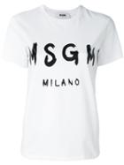 Msgm - Logo T-shirt - Women - Cotton - L, White, Cotton