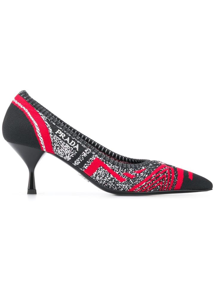 Prada Knit Fabric Pumps - Black