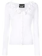 Boutique Moschino Embellished Neckline Cardigan - White