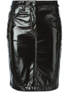 Wanda Nylon Wanda Nylon X Tom Greyhound Patent Skirt, Women's, Size: 36, Black, Cotton/polyurethane