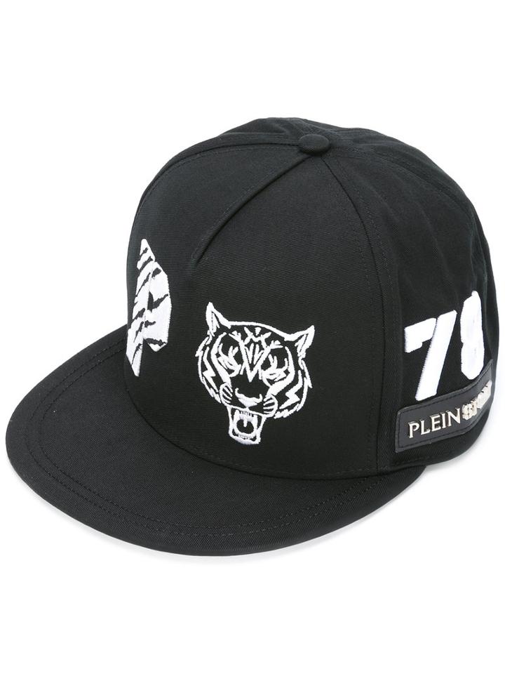 Plein Sport Tiger Print Cap, Men's, Black, Cotton/polyester