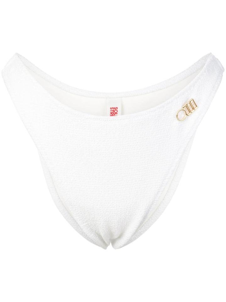 Solid & Striped High-waisted Bikini Bottoms - White