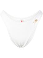 Solid & Striped High-waisted Bikini Bottoms - White