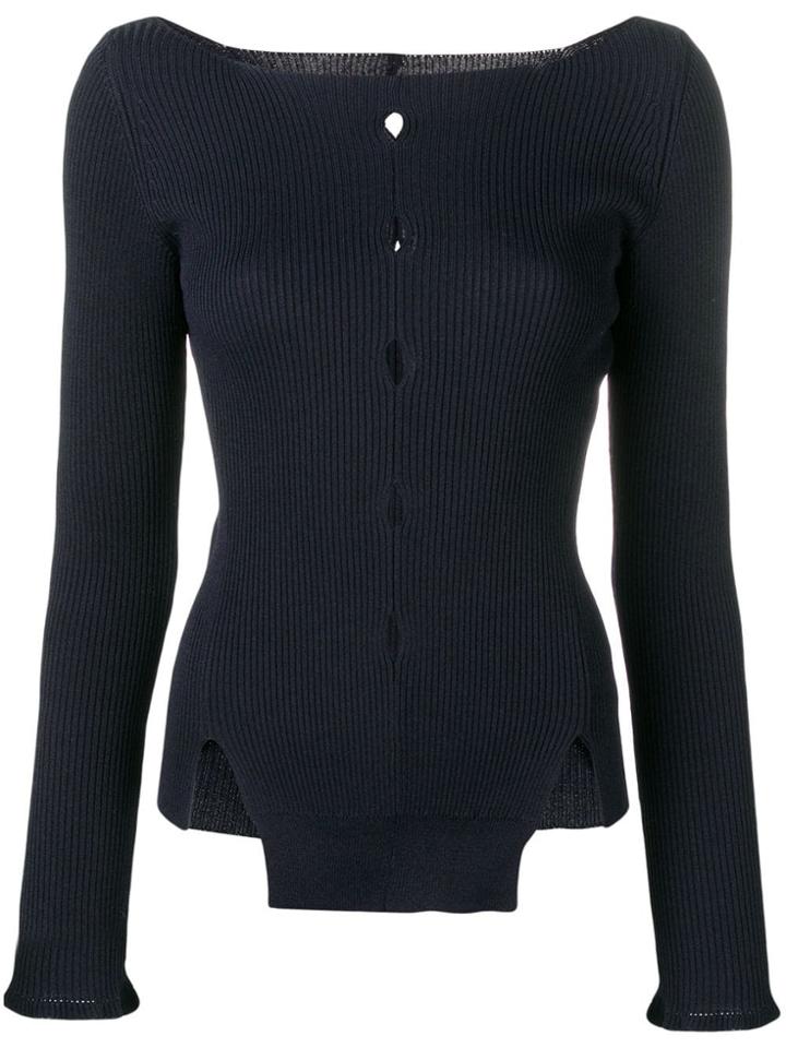 Eudon Choi Cut-out Detail Knitted Top - Blue