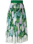 Dolce & Gabbana - Floral Pleated Skirt - Women - Silk/cotton/polyamide/spandex/elastane - 44, Green, Silk/cotton/polyamide/spandex/elastane