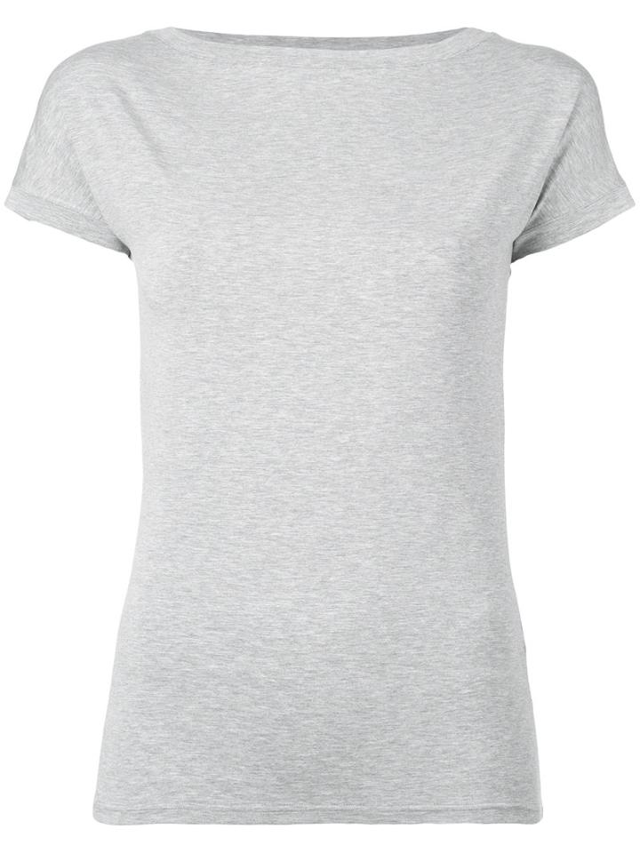 Eleventy - Round Neck T-shirt - Women - Spandex/elastane/modal - L, Grey, Spandex/elastane/modal