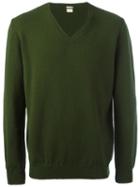 Massimo Alba V-neck Sweater, Men's, Size: Xl, Green, Wool