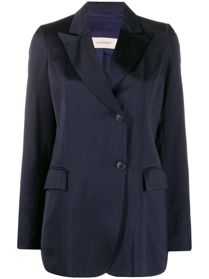 Gentry Portofino Satin Blazer - Blue
