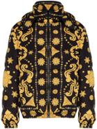 Versace Baroque Print Puffer Jacket - Black