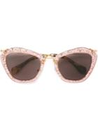 Miu Miu Eyewear 'noir' Glitter Sunglasses