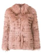 Twin-set Racoon Fur Coat - Pink & Purple