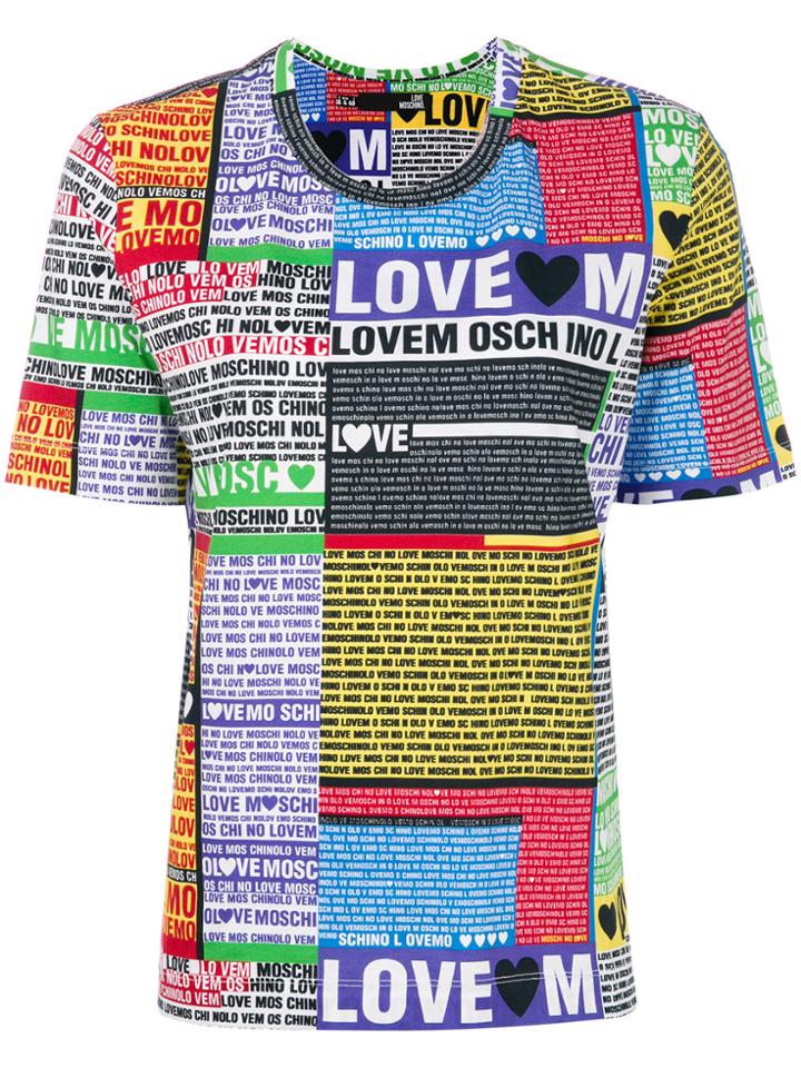 Love Moschino Newspaper Print T-shirt - Multicolour