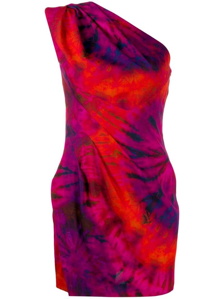 Dsquared2 One Shoulder Tie-dye Dress - Orange