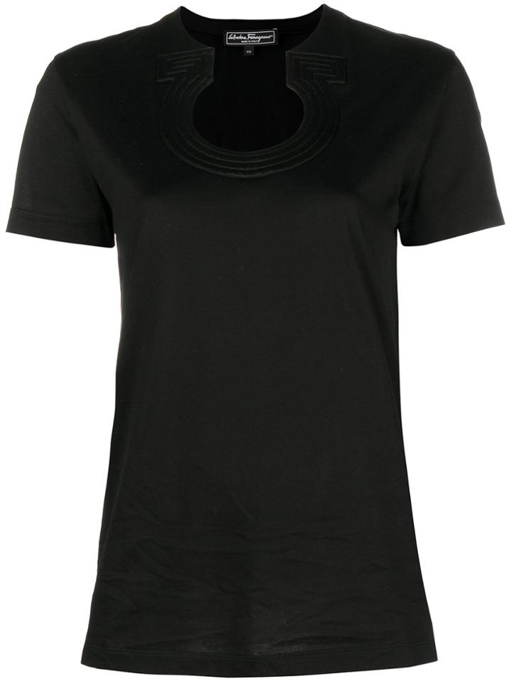 Salvatore Ferragamo Gancio Neck T-shirt - Black