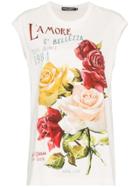 Dolce & Gabbana Dg Lamore Tee Slvls Peonie - White