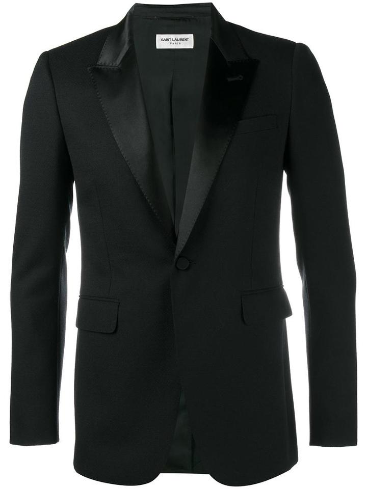 Saint Laurent Classic Dinner Jacket, Men's, Size: 44, Black, Wool/viscose/silk/cotton