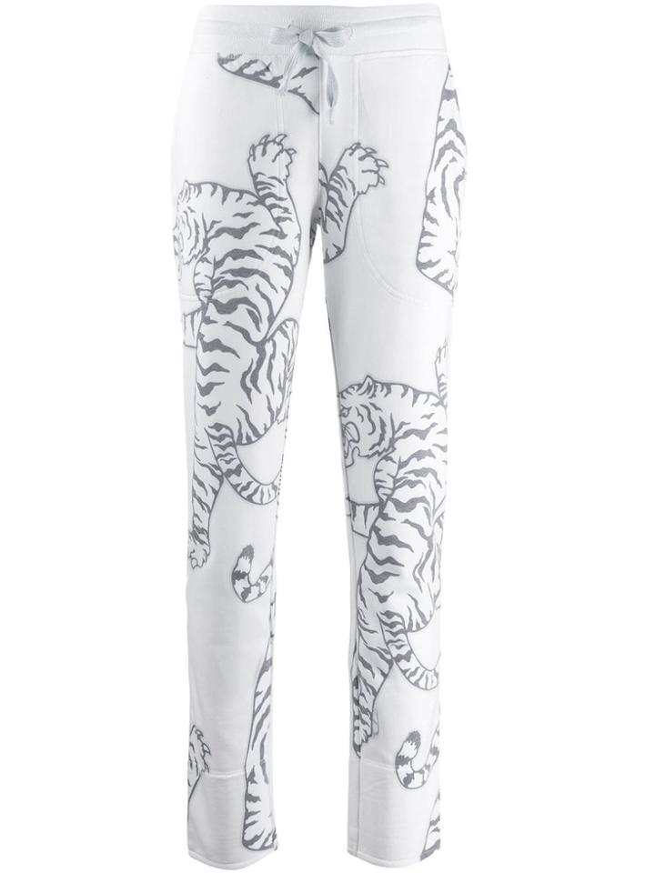 Juvia Printed Tapered Trousers - White
