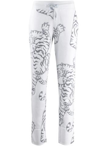 Juvia Printed Tapered Trousers - White