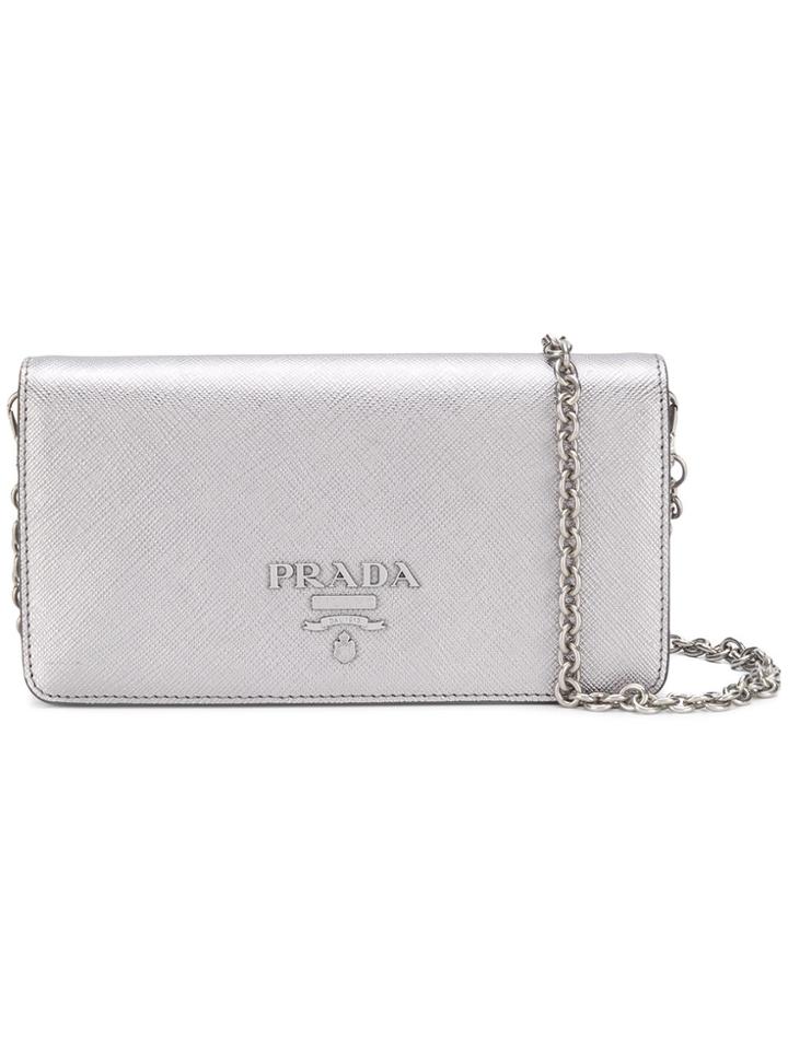 Prada Saffiano Wallet Bag - Metallic